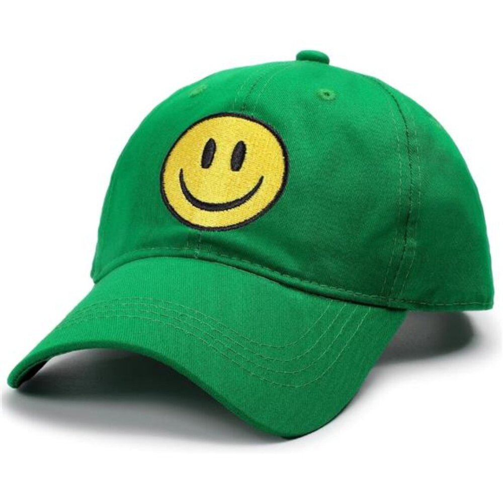 Smile Face Baseball Cap Cotton Dad Hat Adjustable Unstructured Low Profile